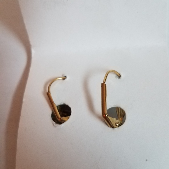 Hand Crafted Hearted Shaped Green Rhinestone Earrings - Picture 7 of 9